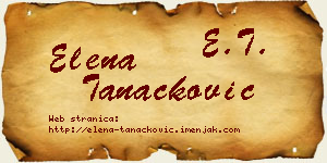 Elena Tanacković vizit kartica